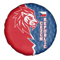 Czech Republic Spare Tire Cover with Red Blue Modern Lion Design and Geometric Flag - Wonder Print Shop
