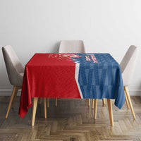 Czech Republic Tablecloth with Red Blue Modern Lion Design and Geometric Flag - Wonder Print Shop