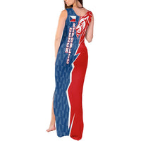 Czech Republic Tank Maxi Dress with Red Blue Modern Lion Design and Geometric Flag - Wonder Print Shop