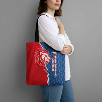 Czech Republic Tote Bag with Red Blue Modern Lion Design and Geometric Flag - Wonder Print Shop