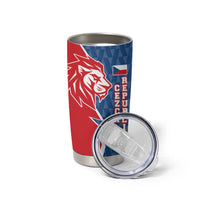 Czech Republic Tumbler Cup with Red Blue Modern Lion Design and Geometric Flag - Wonder Print Shop