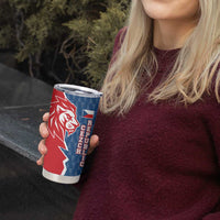 Czech Republic Tumbler Cup with Red Blue Modern Lion Design and Geometric Flag - Wonder Print Shop