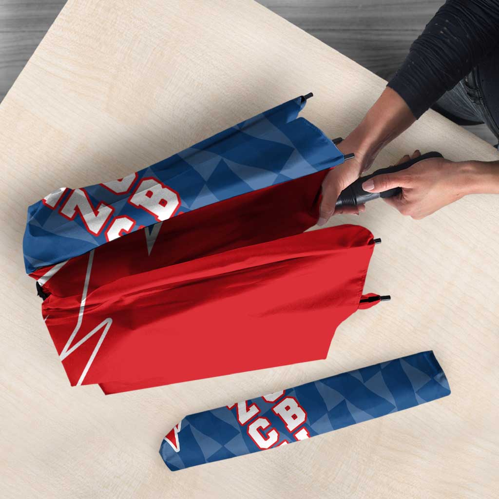 Czech Republic Umbrella with Red Blue Modern Lion Design and Geometric Flag - Wonder Print Shop