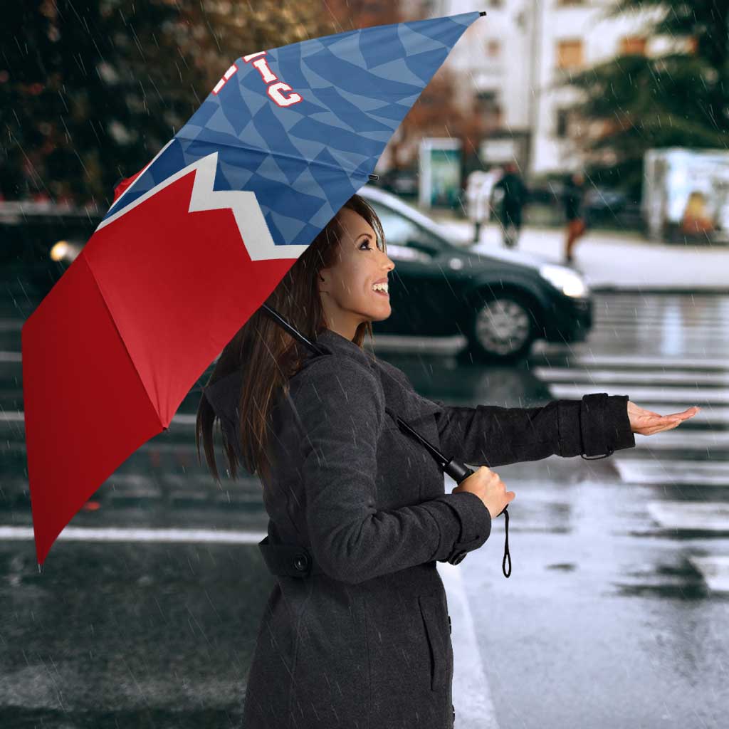 Czech Republic Umbrella with Red Blue Modern Lion Design and Geometric Flag - Wonder Print Shop