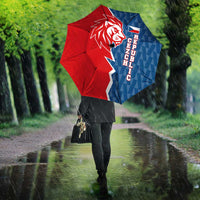 Czech Republic Umbrella with Red Blue Modern Lion Design and Geometric Flag - Wonder Print Shop