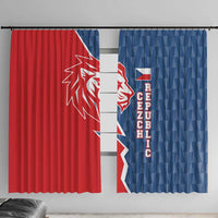 Czech Republic Window Curtain with Red Blue Modern Lion Design and Geometric Flag - Wonder Print Shop