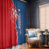 Czech Republic Window Curtain with Red Blue Modern Lion Design and Geometric Flag - Wonder Print Shop