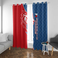 Czech Republic Window Curtain with Red Blue Modern Lion Design and Geometric Flag - Wonder Print Shop