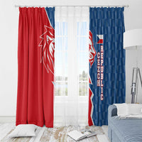 Czech Republic Window Curtain with Red Blue Modern Lion Design and Geometric Flag - Wonder Print Shop