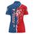 Czech Republic Women Polo Shirt with Red Blue Modern Lion Design and Geometric Flag - Wonder Print Shop