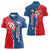 Czech Republic Women Polo Shirt with Red Blue Modern Lion Design and Geometric Flag - Wonder Print Shop