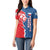 Czech Republic Women Polo Shirt with Red Blue Modern Lion Design and Geometric Flag - Wonder Print Shop