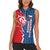 Czech Republic Women Sleeveless Polo Shirt with Red Blue Modern Lion Design and Geometric Flag - Wonder Print Shop