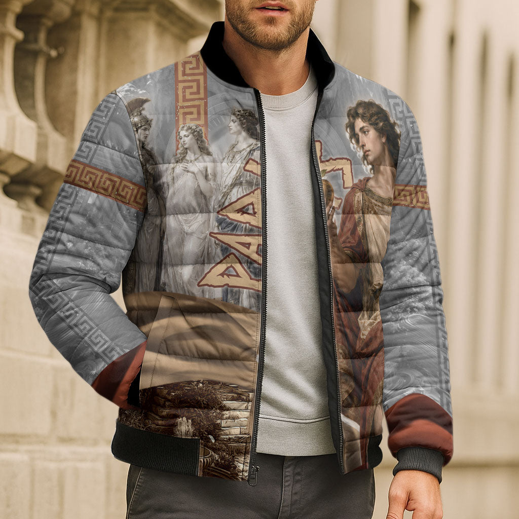 Judgement of Paris Bomber Puffer Jacket Ancient Greek Mythology Classical Painting