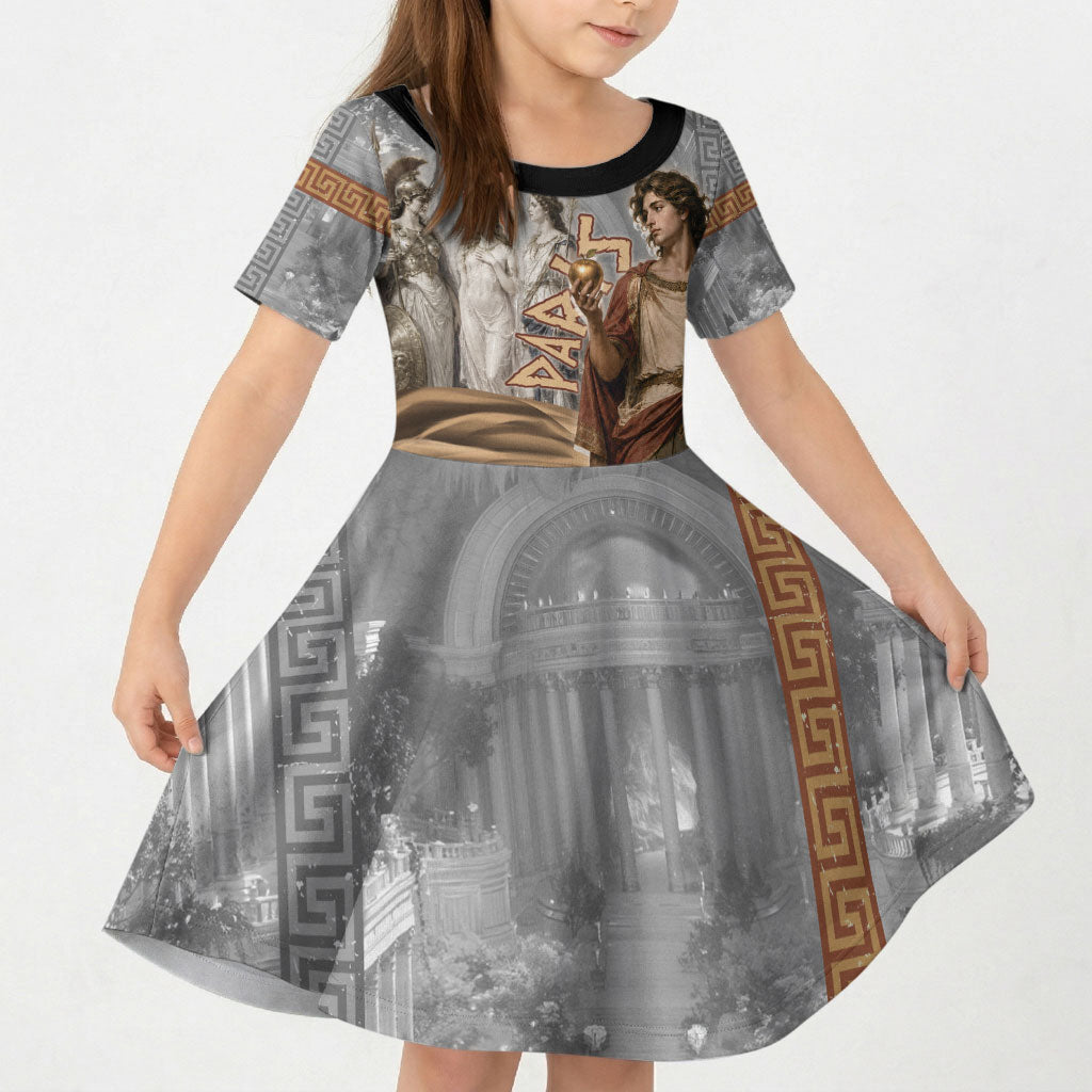 Judgement of Paris Kid Short Sleeve Dress Ancient Greek Mythology Classical Painting