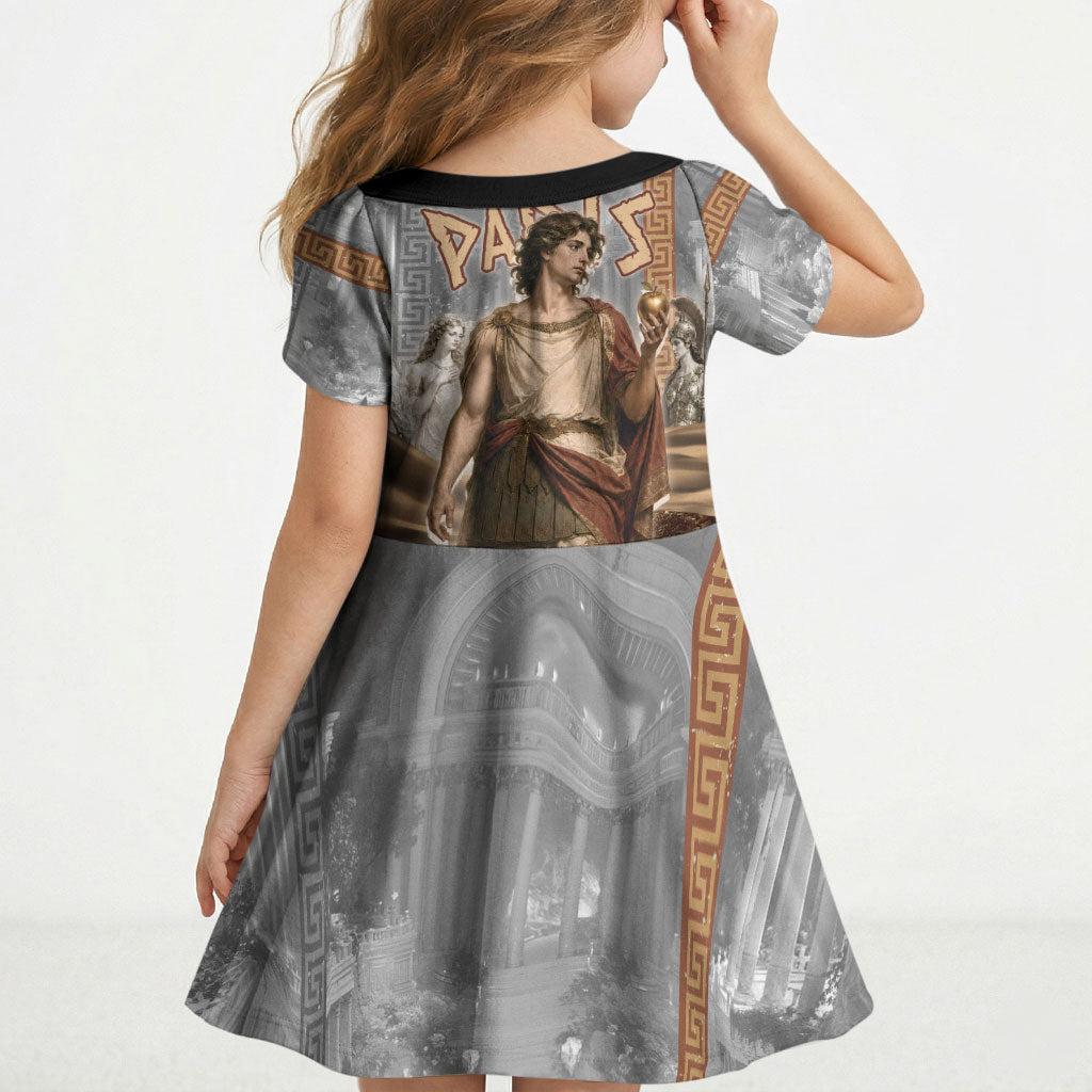 Judgement of Paris Kid Short Sleeve Dress Ancient Greek Mythology Classical Painting
