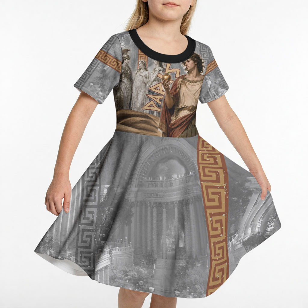 Judgement of Paris Kid Short Sleeve Dress Ancient Greek Mythology Classical Painting