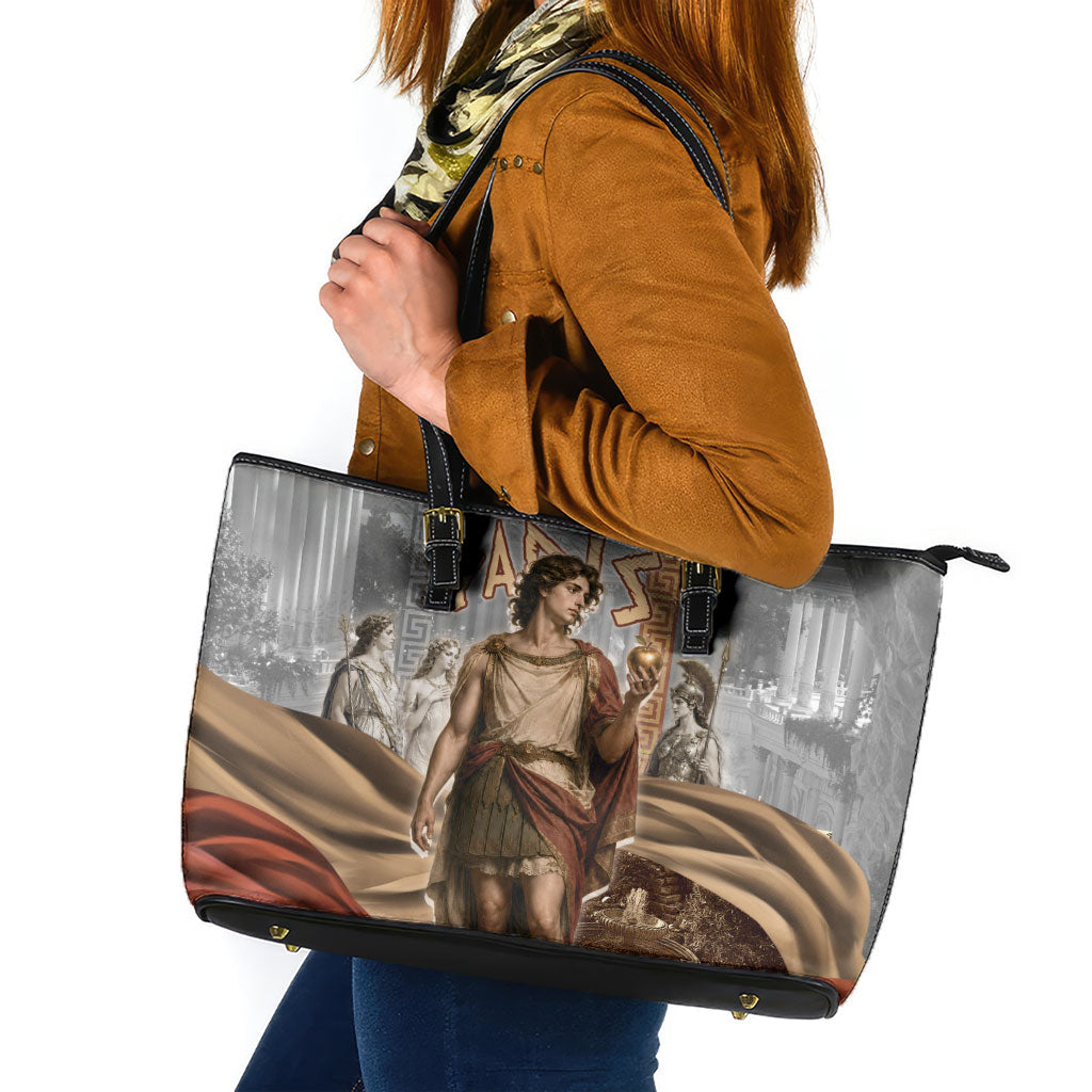 Judgement of Paris Leather Tote Bag Ancient Greek Mythology Classical Painting