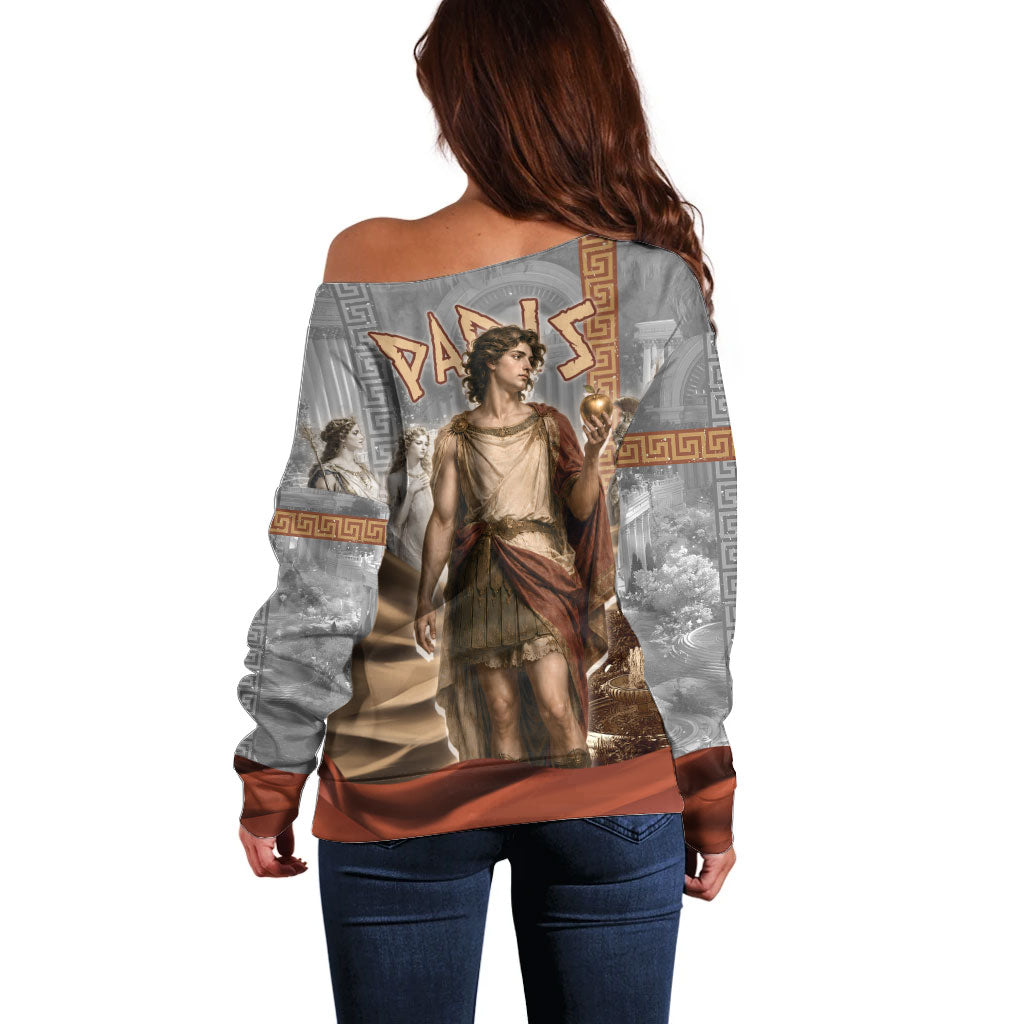 Judgement of Paris Off Shoulder Sweater Ancient Greek Mythology Classical Painting