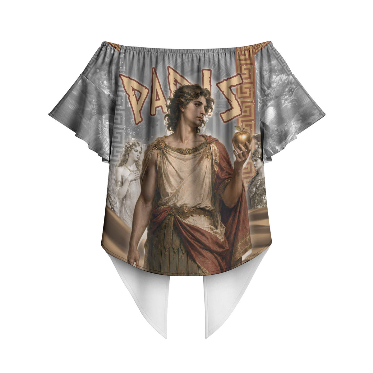 Judgement of Paris Off Shoulder Wrap Waist Top Ancient Greek Mythology Classical Painting