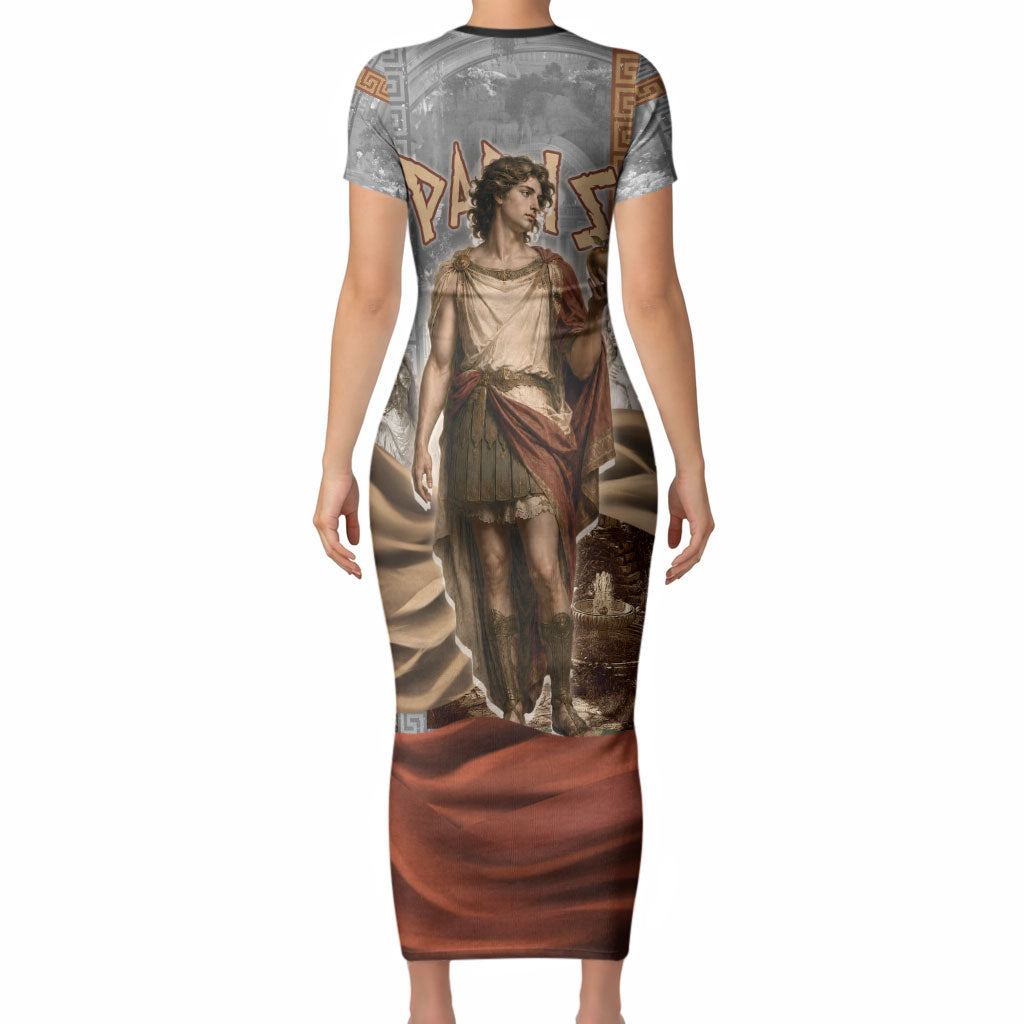Judgement of Paris Short Sleeve Bodycon Dress Ancient Greek Mythology Classical Painting