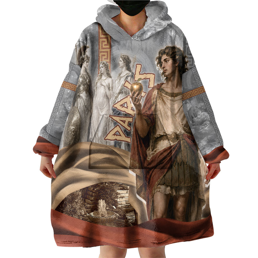 Judgement of Paris Wearable Blanket Hoodie Ancient Greek Mythology Classical Painting