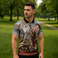 Judgement of Paris Zipper Polo Shirt Ancient Greek Mythology Classical Painting