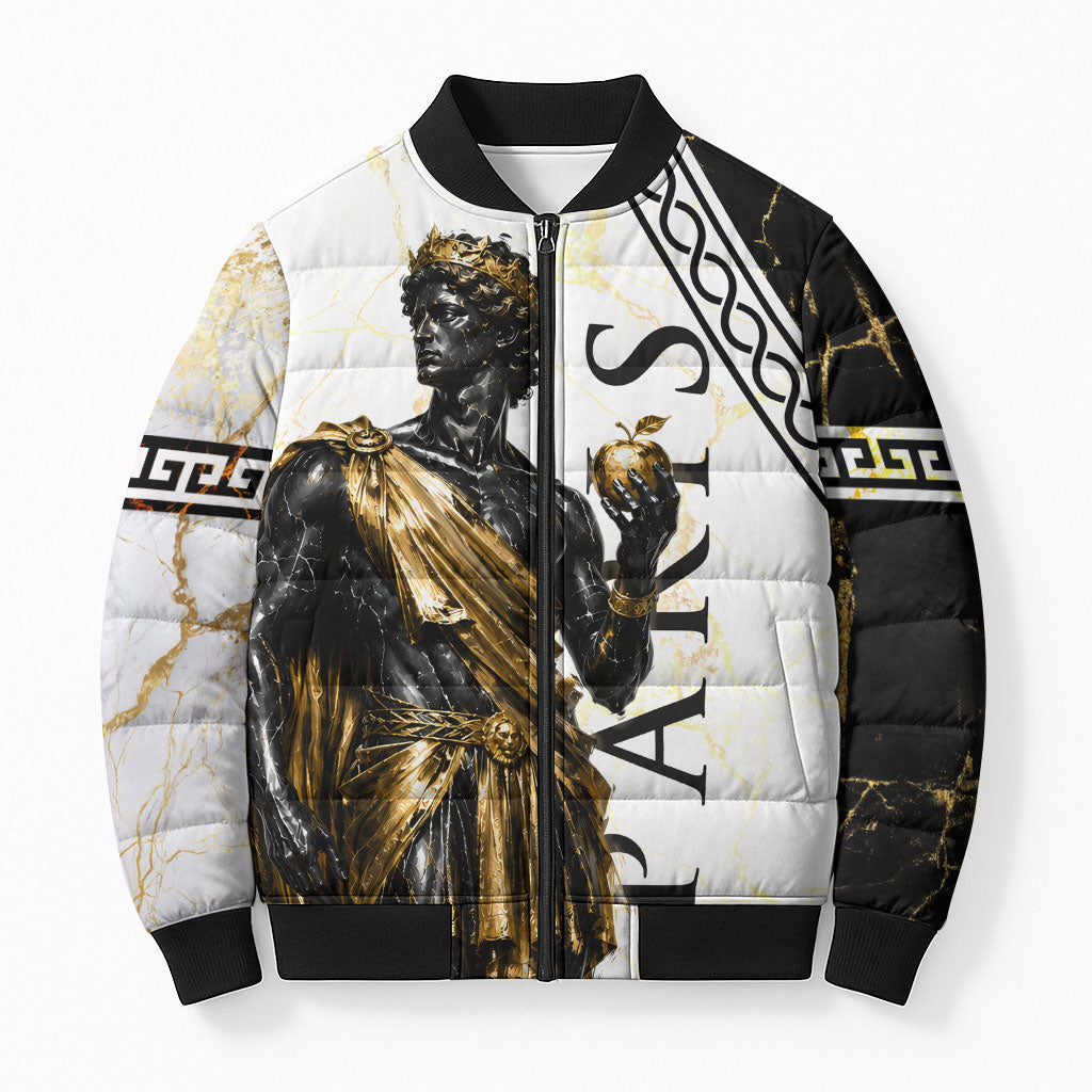 Paris Of Troy Bomber Puffer Jacket Golden Apple Ancient Greek Mythology