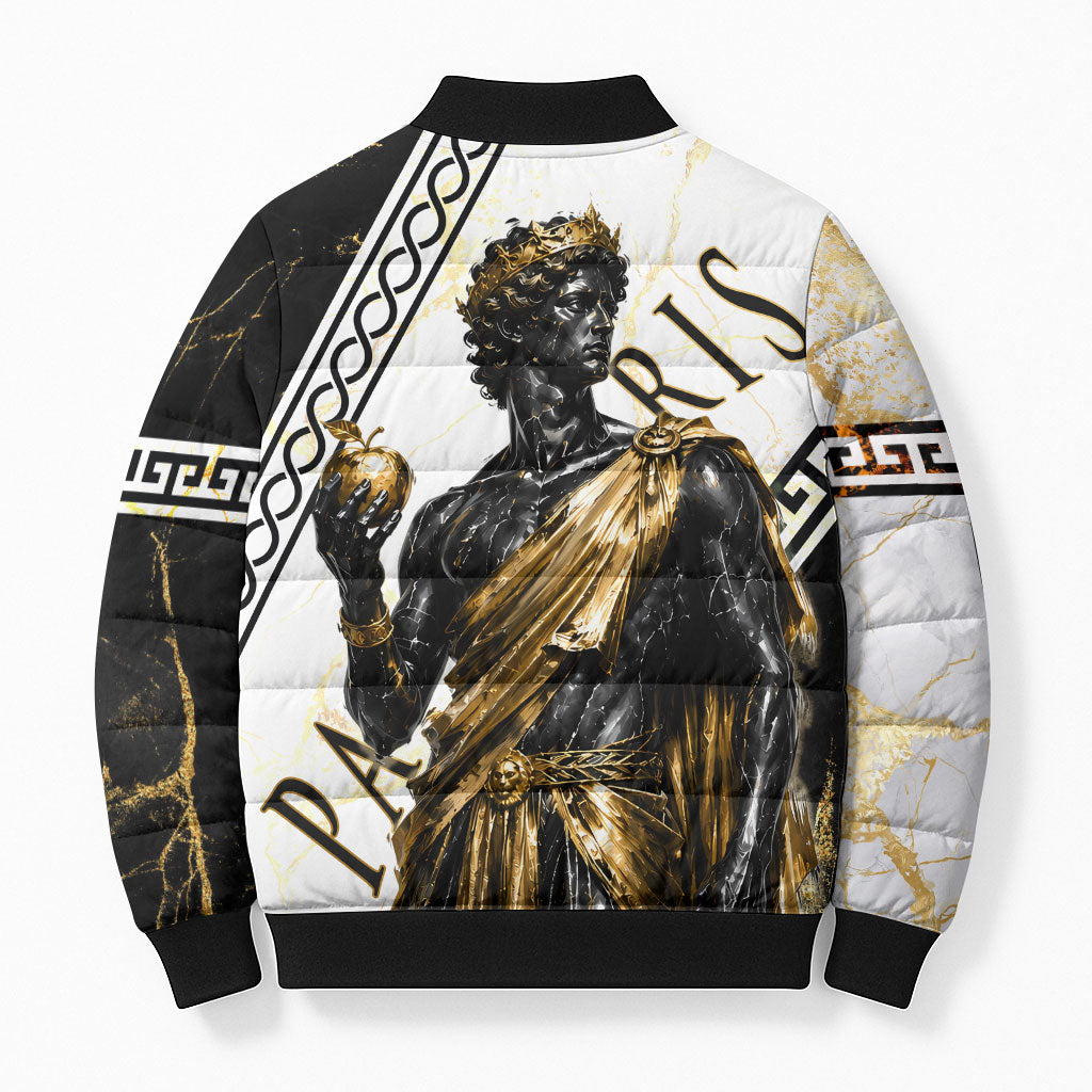 Paris Of Troy Bomber Puffer Jacket Golden Apple Ancient Greek Mythology