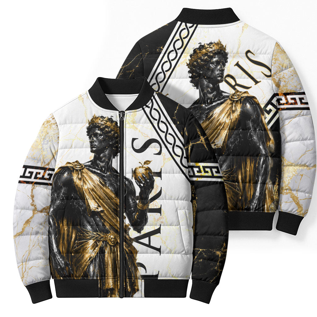 Paris Of Troy Bomber Puffer Jacket Golden Apple Ancient Greek Mythology