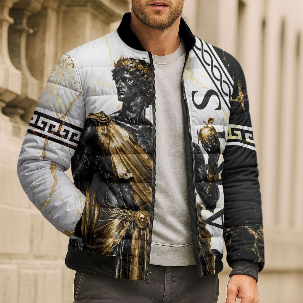 Paris Of Troy Bomber Puffer Jacket Golden Apple Ancient Greek Mythology