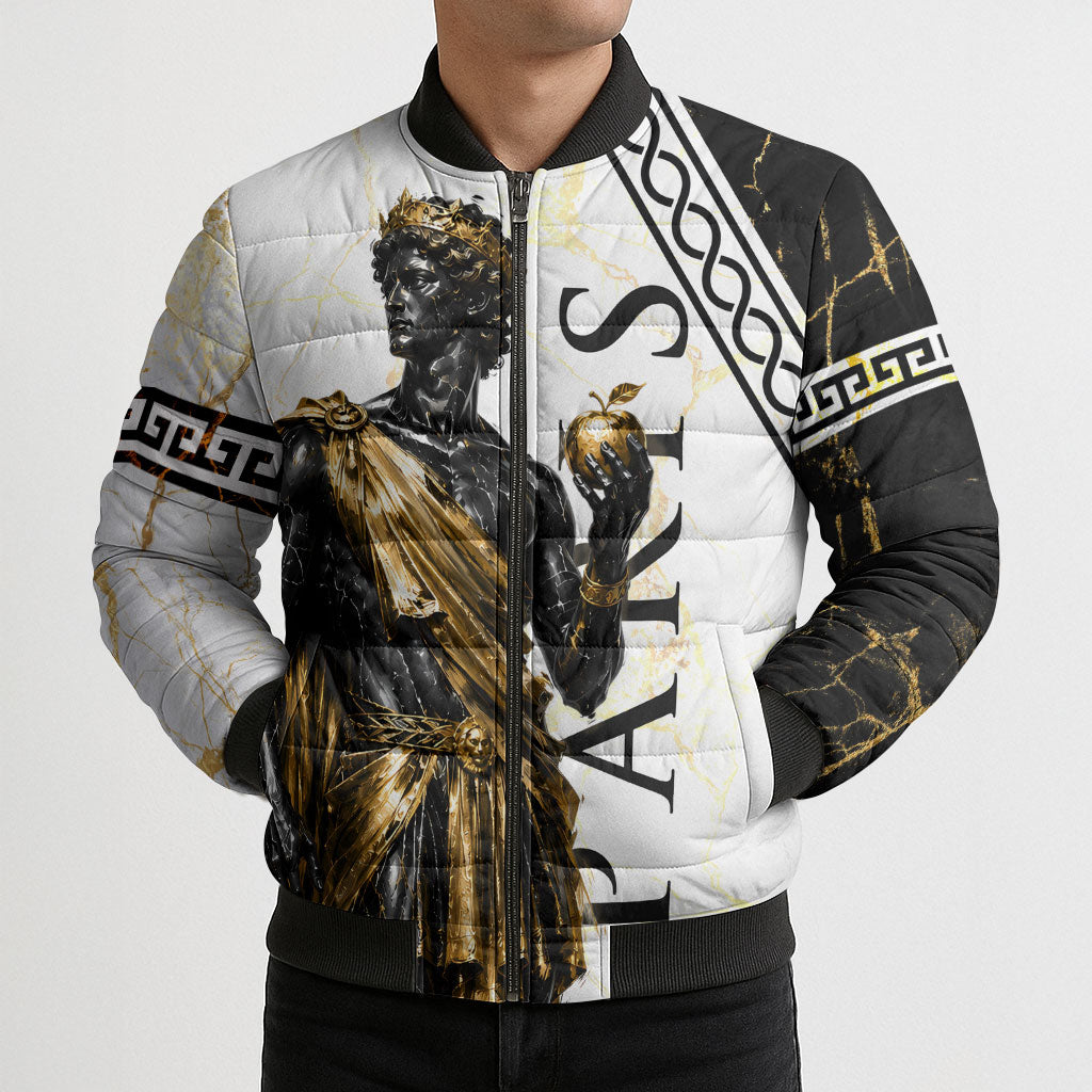 Paris Of Troy Bomber Puffer Jacket Golden Apple Ancient Greek Mythology