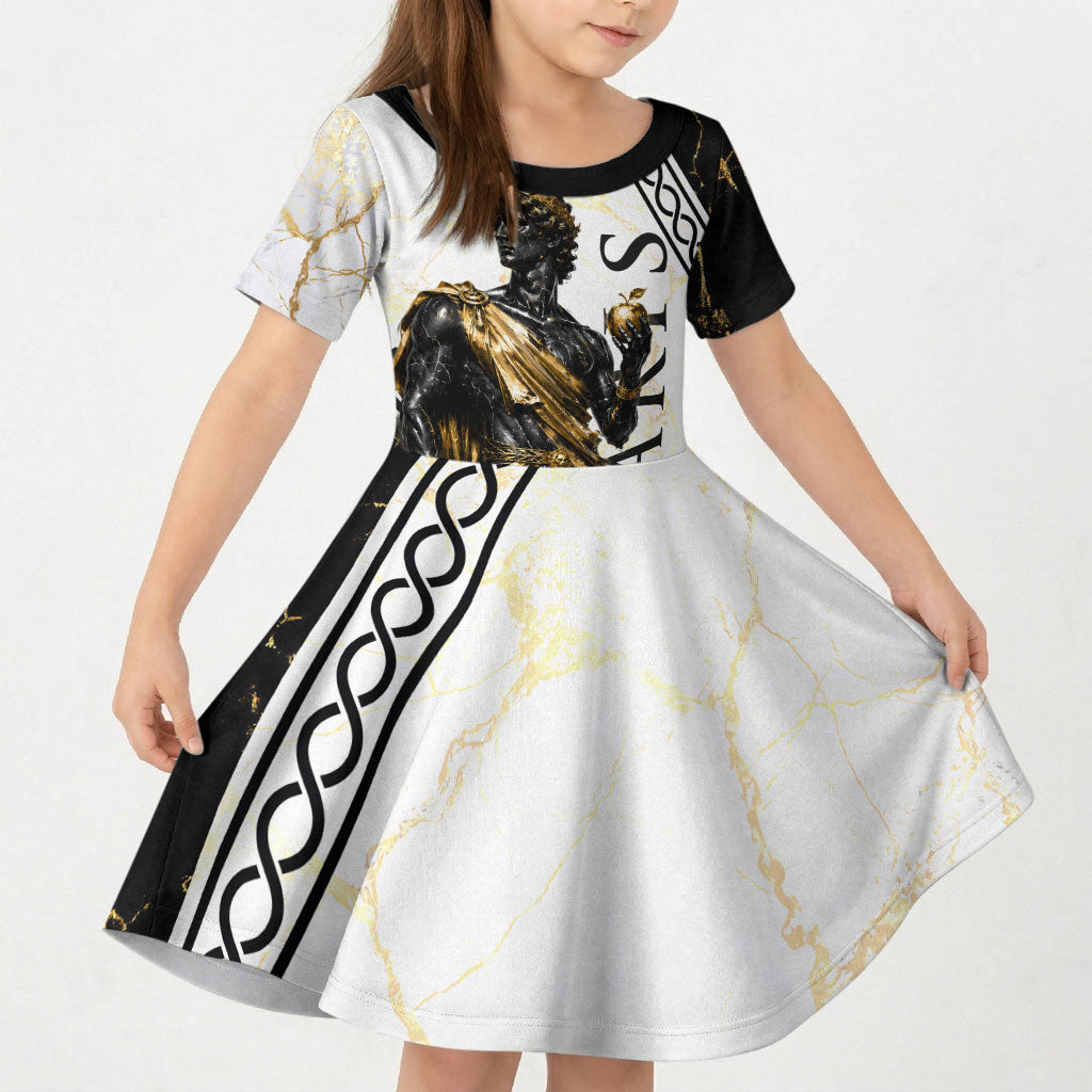 Paris Of Troy Kid Short Sleeve Dress Golden Apple Ancient Greek Mythology