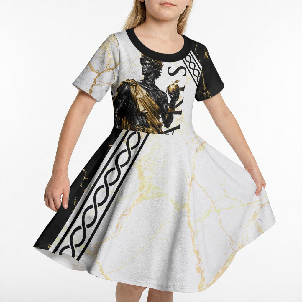 Paris Of Troy Kid Short Sleeve Dress Golden Apple Ancient Greek Mythology