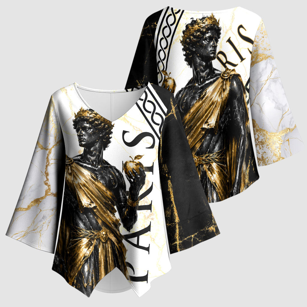 Paris Of Troy Kimono Sleeve Blouse Golden Apple Ancient Greek Mythology