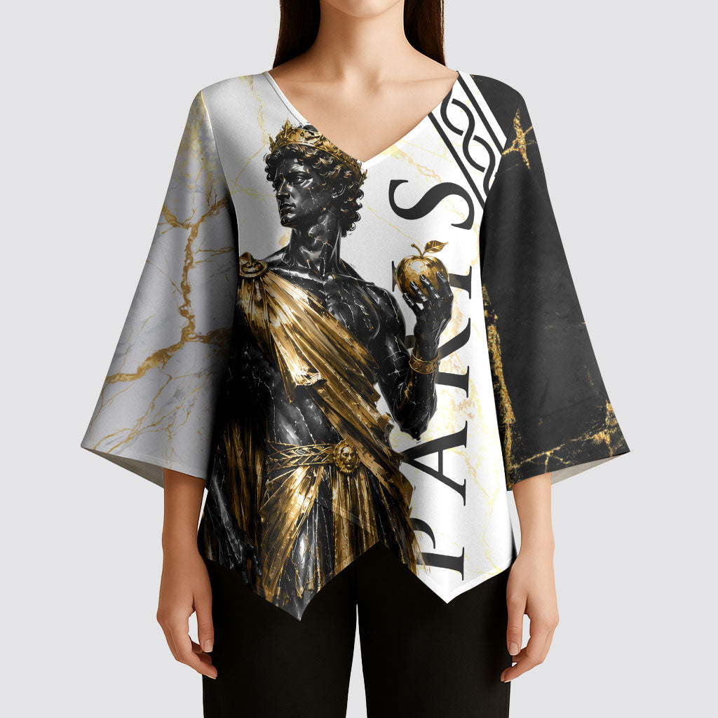 Paris Of Troy Kimono Sleeve Blouse Golden Apple Ancient Greek Mythology