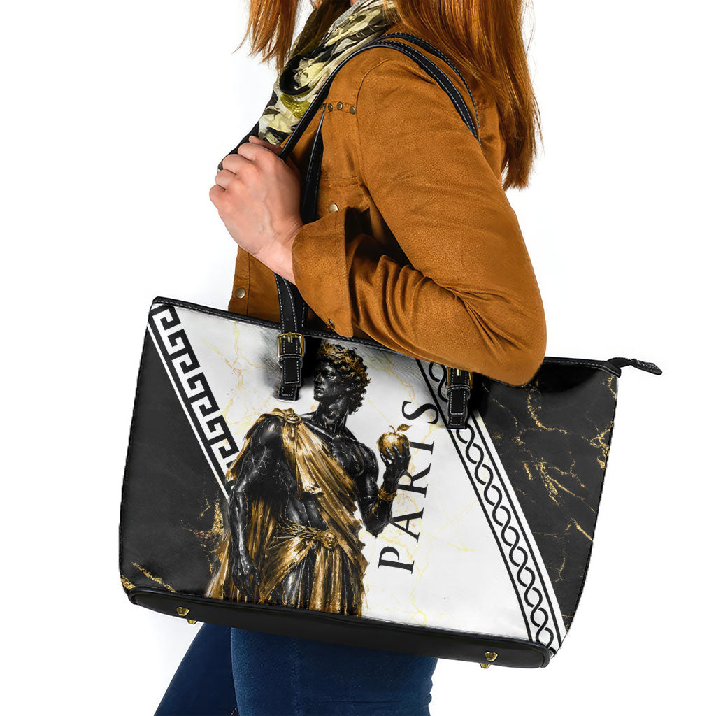 Paris Of Troy Leather Tote Bag Golden Apple Ancient Greek Mythology