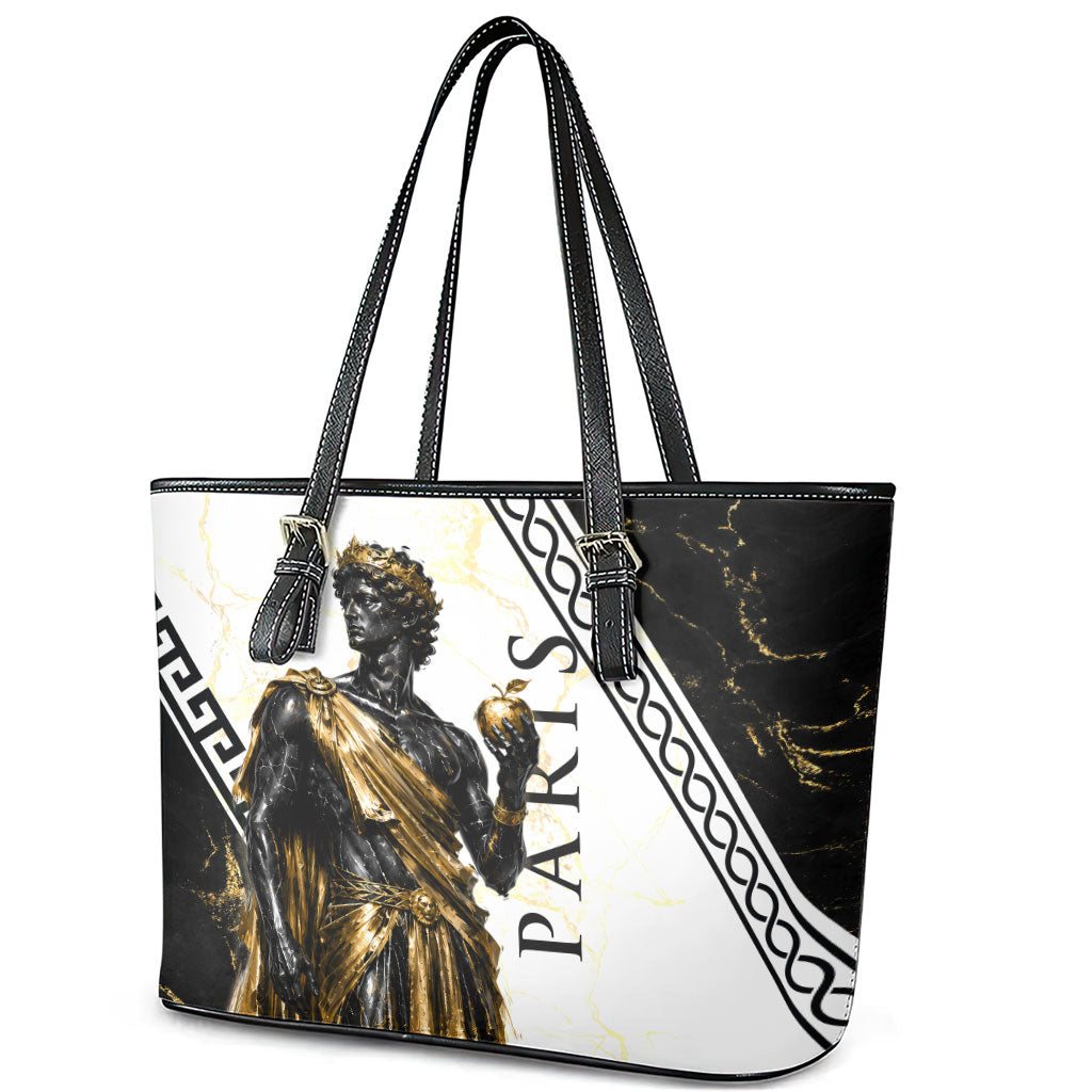 Paris Of Troy Leather Tote Bag Golden Apple Ancient Greek Mythology