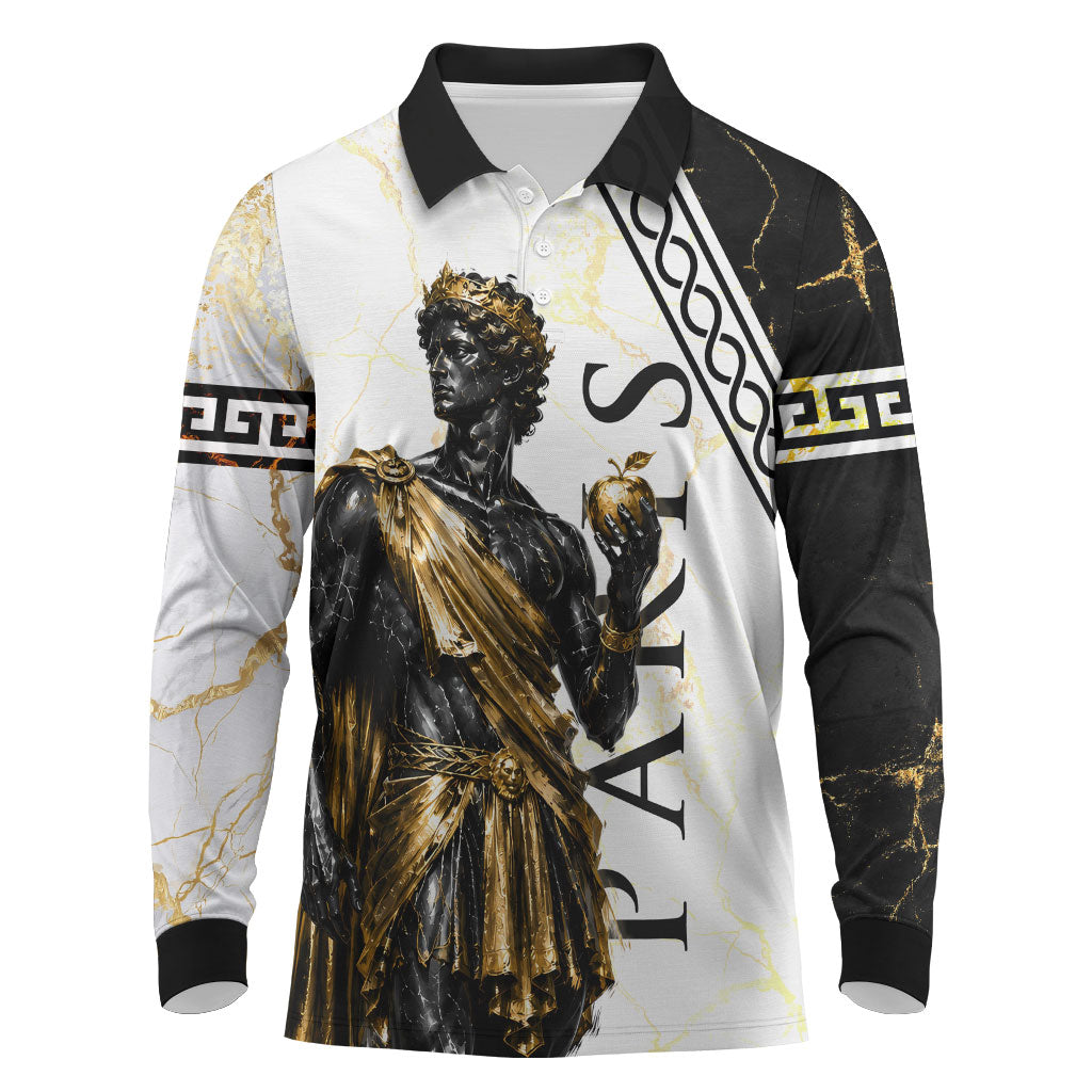 Paris Of Troy Long Sleeve Polo Shirt Golden Apple Ancient Greek Mythology