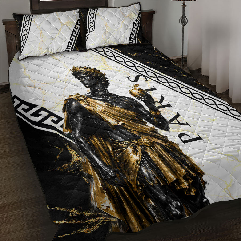 Paris Of Troy Quilt Bed Set Golden Apple Ancient Greek Mythology