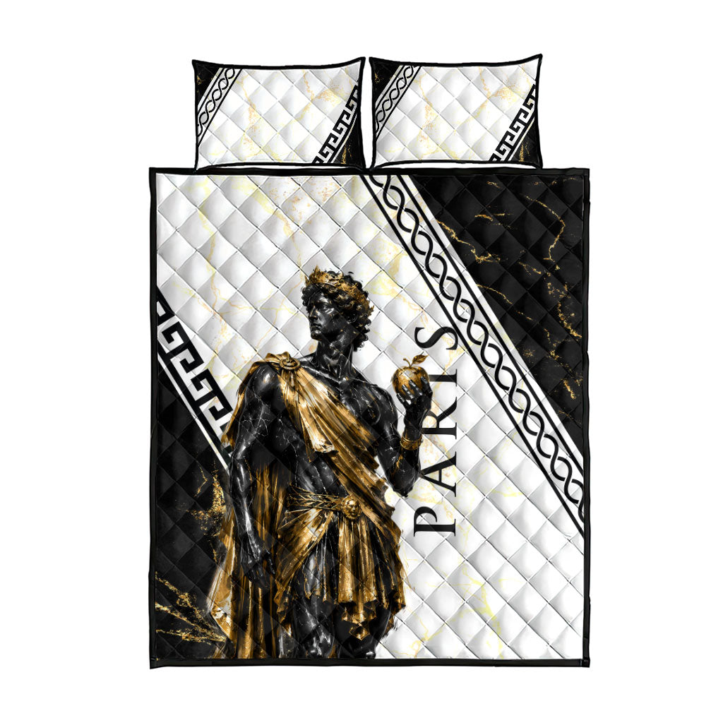 Paris Of Troy Quilt Bed Set Golden Apple Ancient Greek Mythology