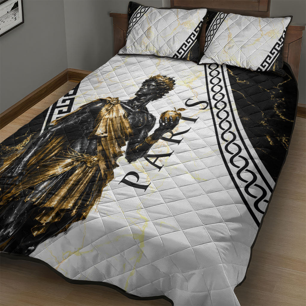 Paris Of Troy Quilt Bed Set Golden Apple Ancient Greek Mythology