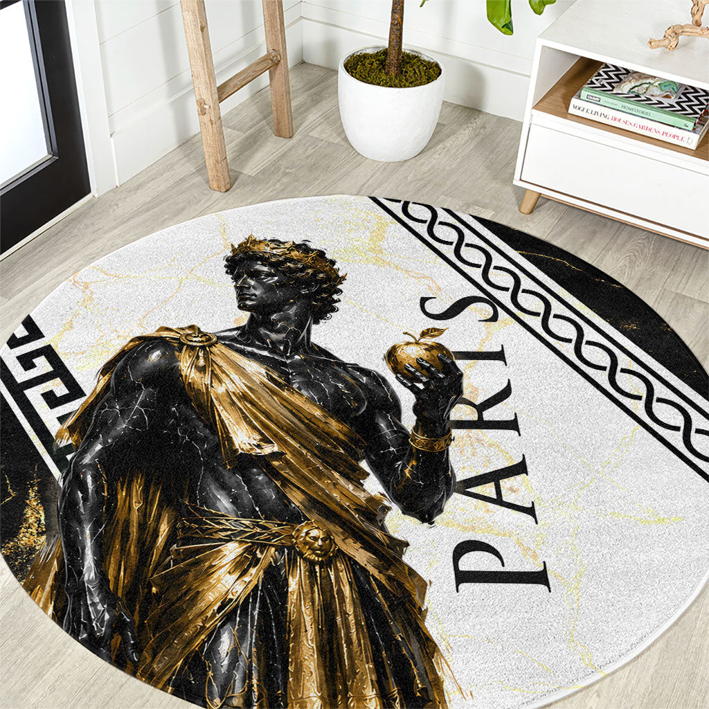 Paris Of Troy Round Carpet Golden Apple Ancient Greek Mythology