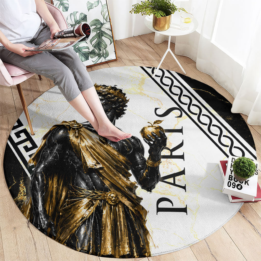 Paris Of Troy Round Carpet Golden Apple Ancient Greek Mythology