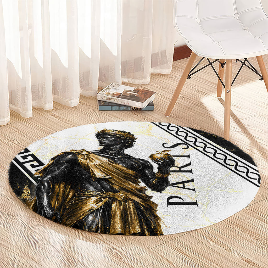 Paris Of Troy Round Carpet Golden Apple Ancient Greek Mythology