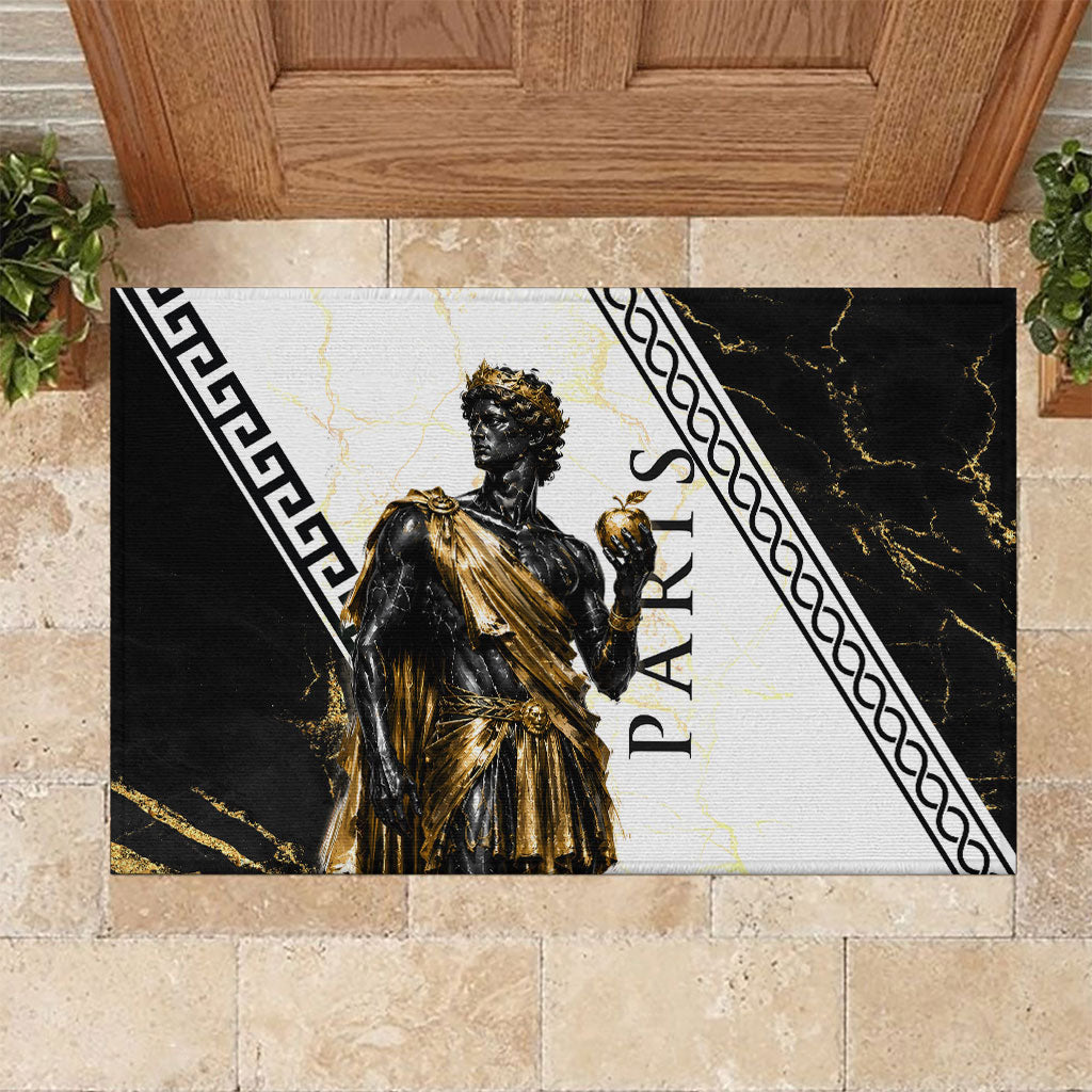 Paris Of Troy Rubber Doormat Golden Apple Ancient Greek Mythology