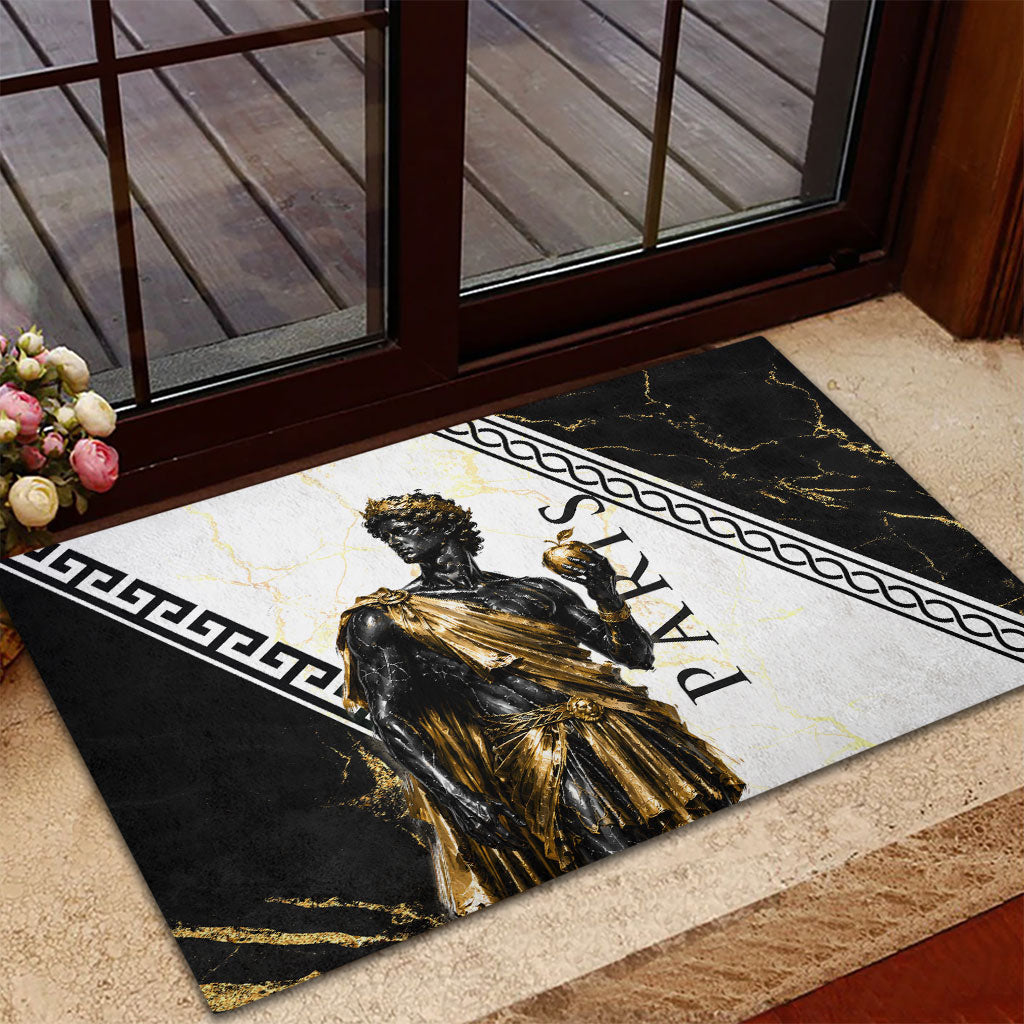 Paris Of Troy Rubber Doormat Golden Apple Ancient Greek Mythology