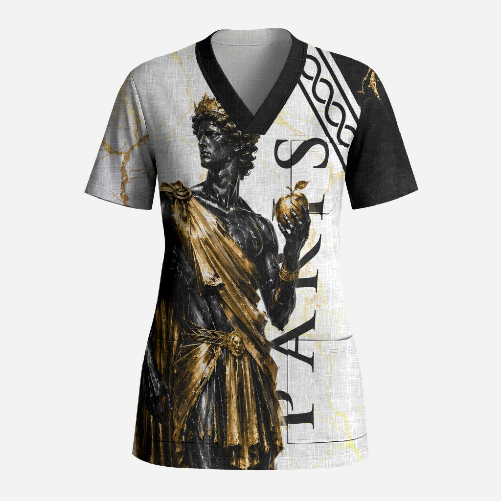 Paris Of Troy Scrub Top Golden Apple Ancient Greek Mythology