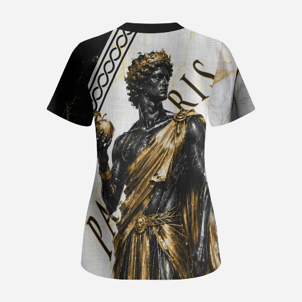Paris Of Troy Scrub Top Golden Apple Ancient Greek Mythology