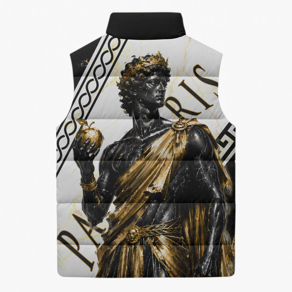 Paris Of Troy Sleeveless Puffer Jacket Golden Apple Ancient Greek Mythology